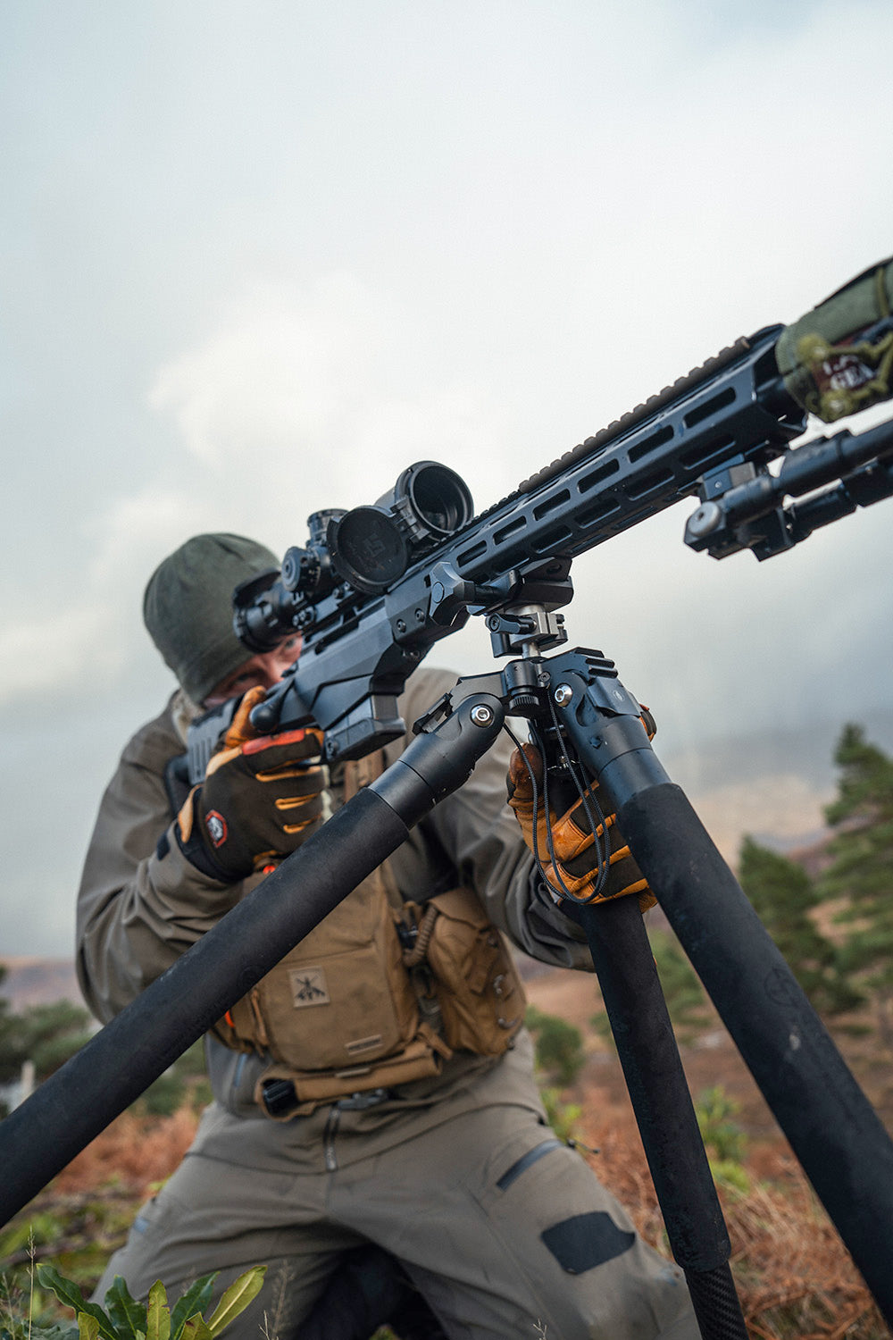 Rifle shooter using Spartan Hercules tripod